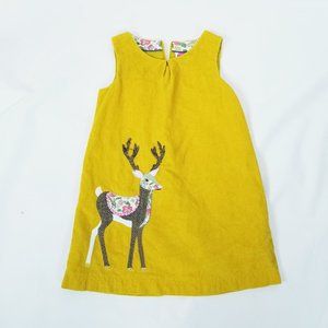 Mini Boden 5-6Y 116CM Sleeveless Corduroy Deer Applique' Dress